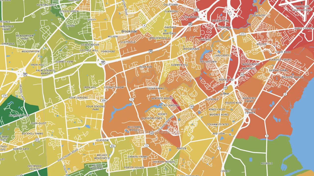 19702, DE Map of Vehicle Theft Rates