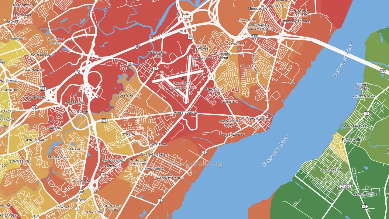19720, DE Map of Vehicle Theft Rates