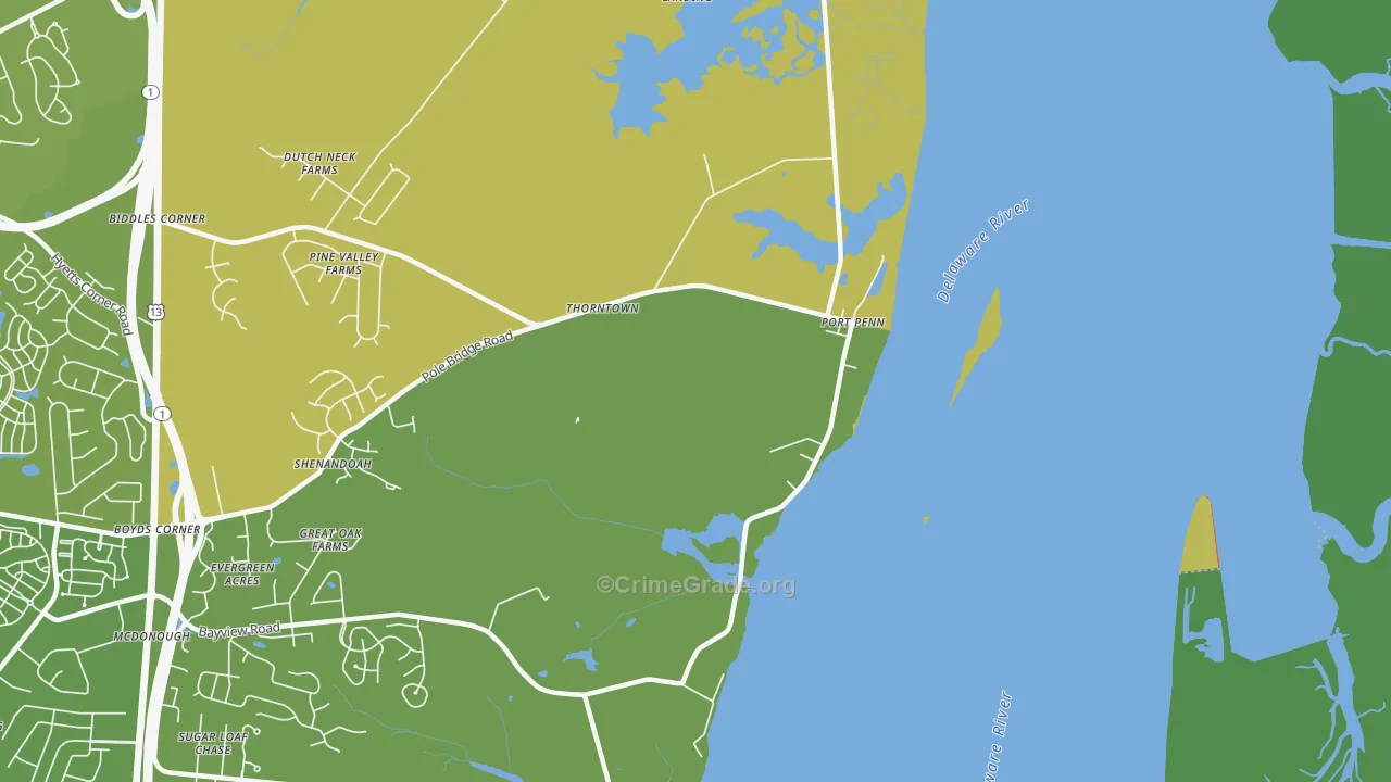 19731, DE Map of Vehicle Theft Rates