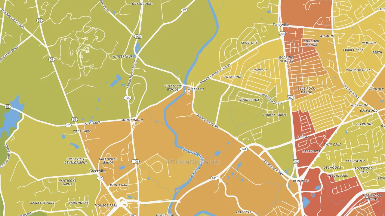 19732, DE Map of Vehicle Theft Rates
