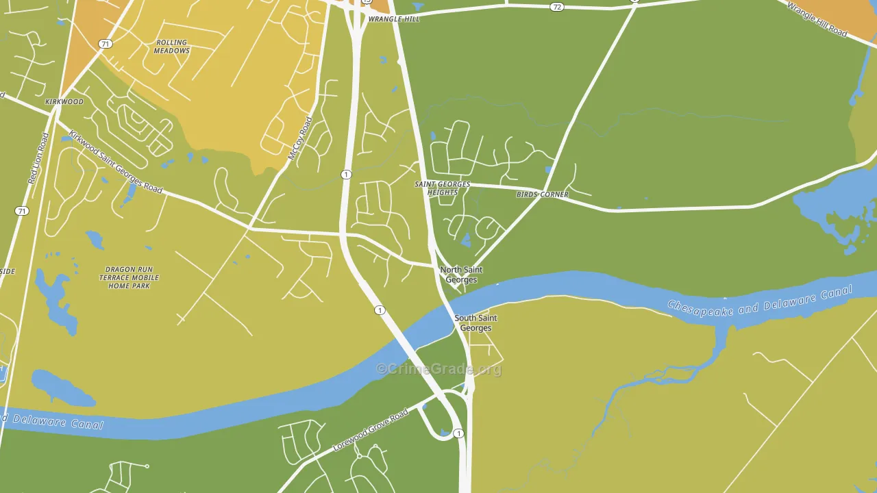 19733, DE Map of Vehicle Theft Rates