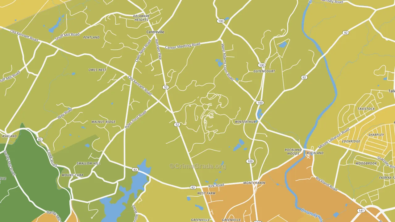 19735, DE Map of Vehicle Theft Rates