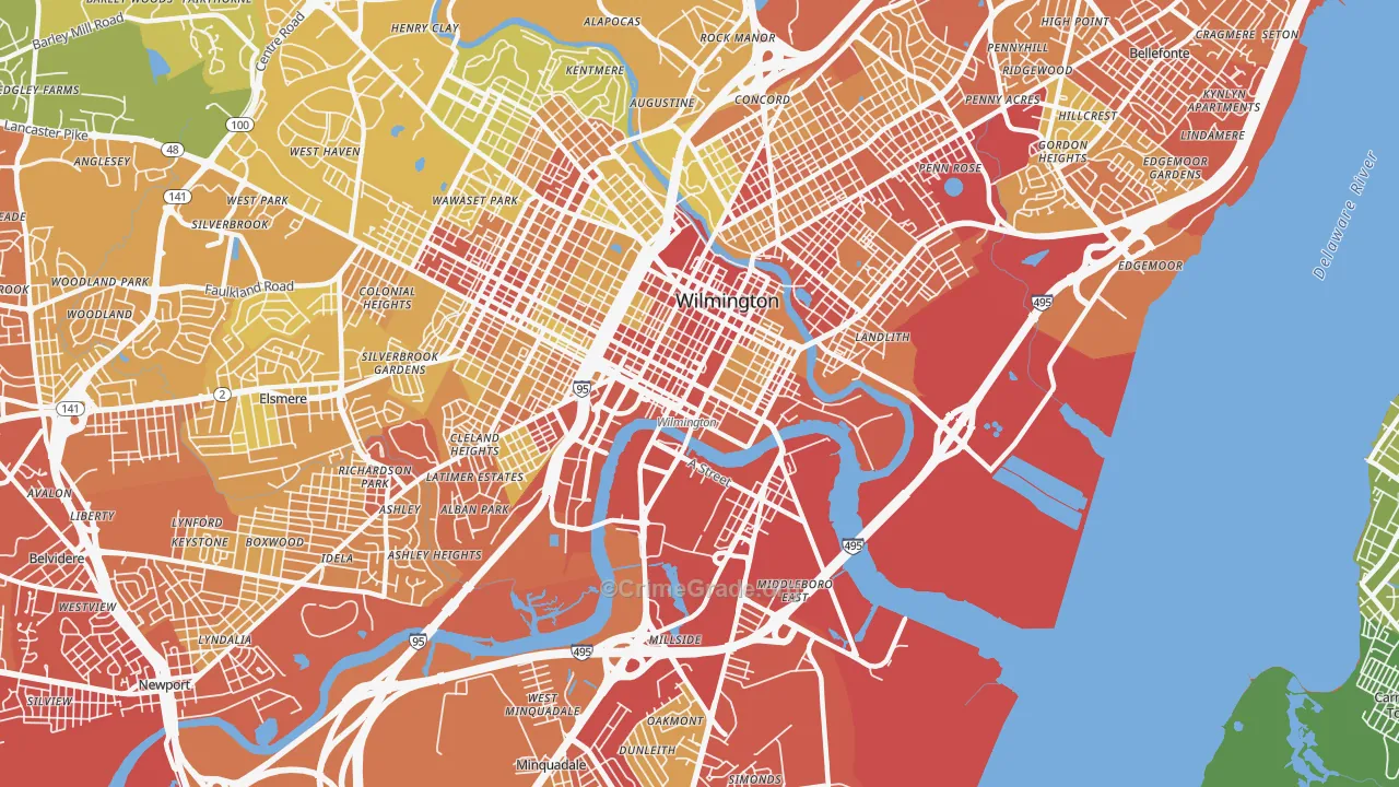 19801, DE Map of Vehicle Theft Rates