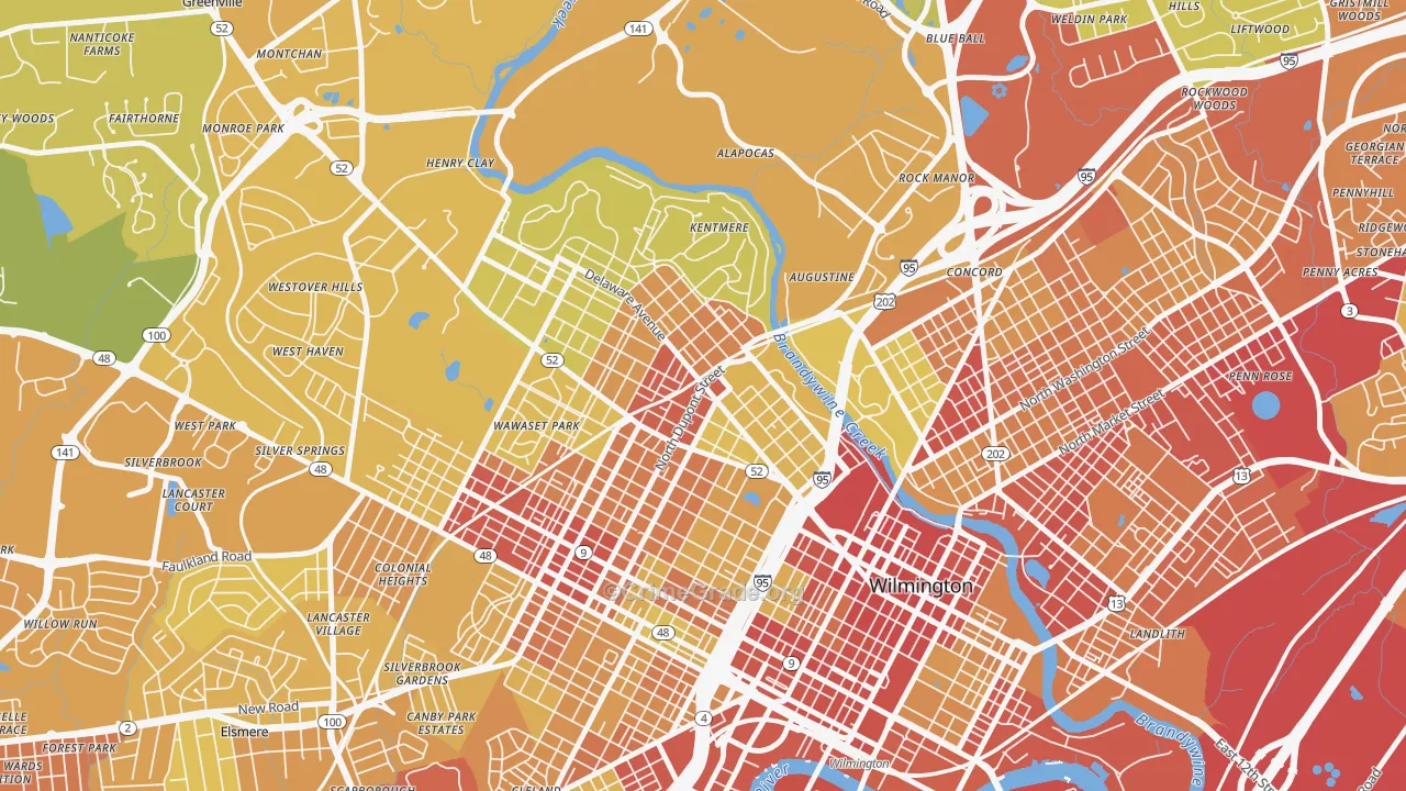 19806, DE Map of Vehicle Theft Rates