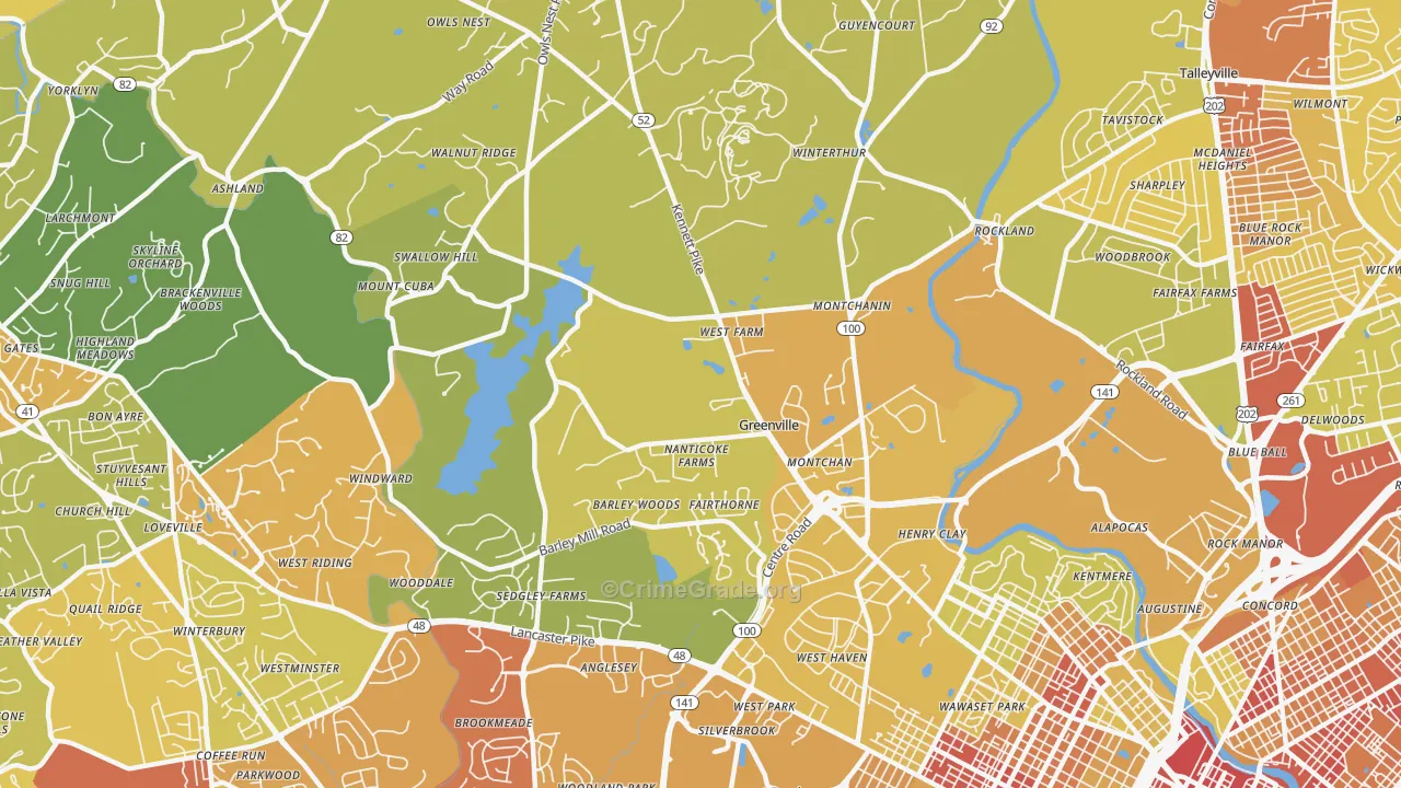 19807, DE Map of Vehicle Theft Rates