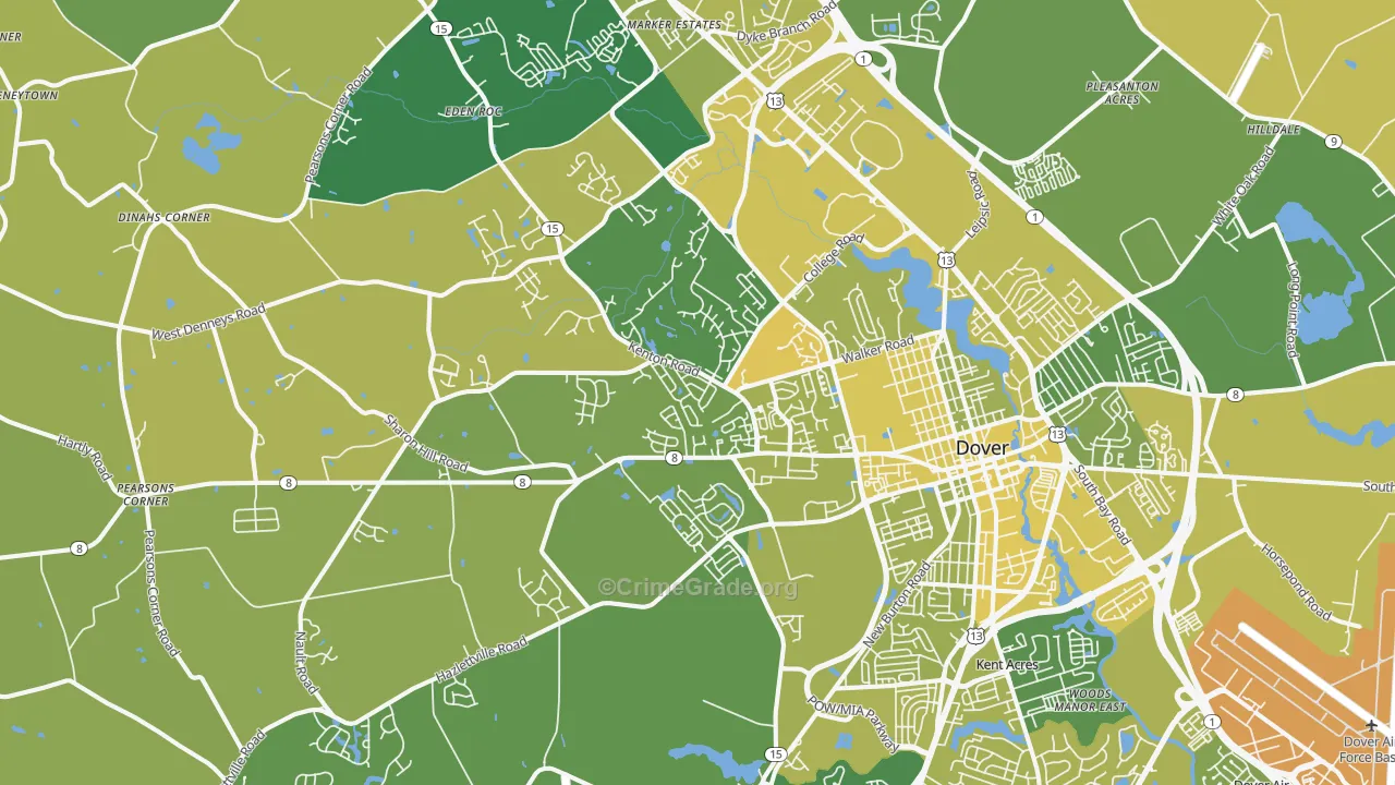 19904, DE Map of Vehicle Theft Rates