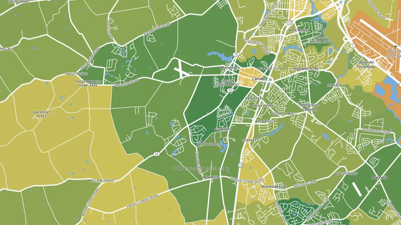 19934, DE Map of Vehicle Theft Rates