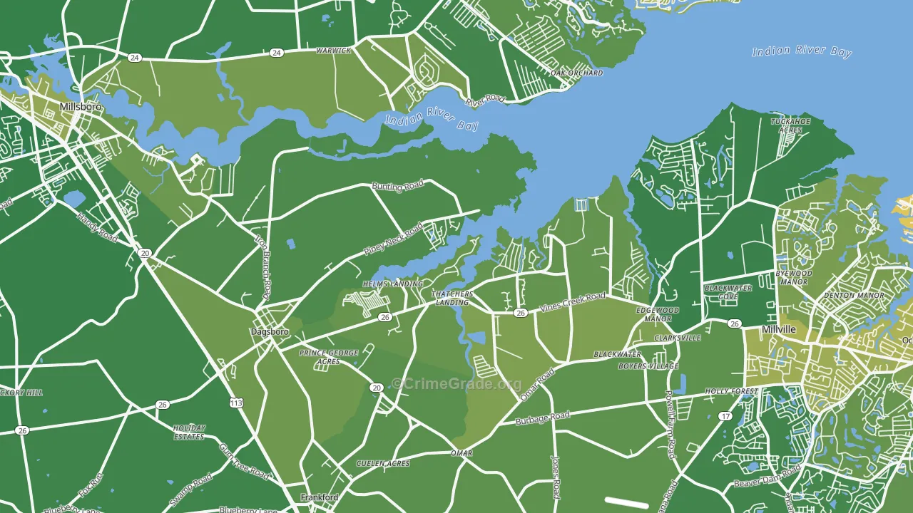 19939, DE Map of Vehicle Theft Rates