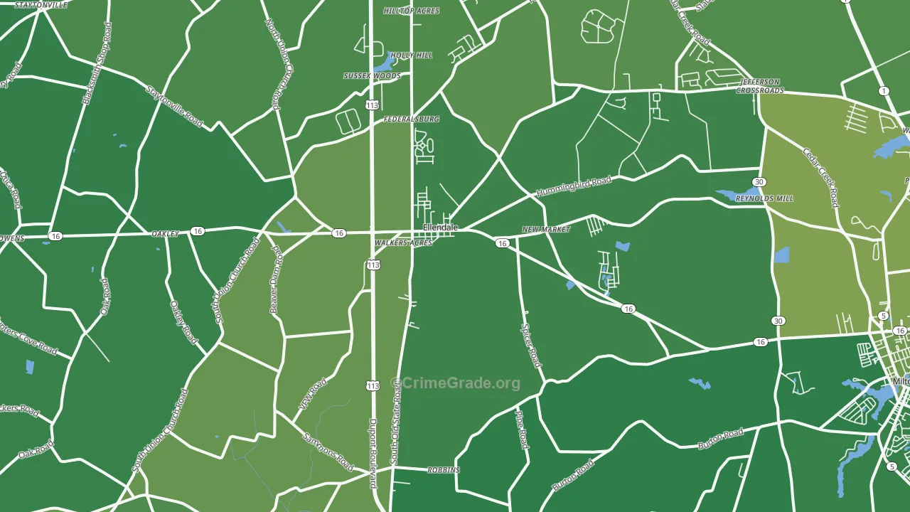 19941, DE Map of Vehicle Theft Rates