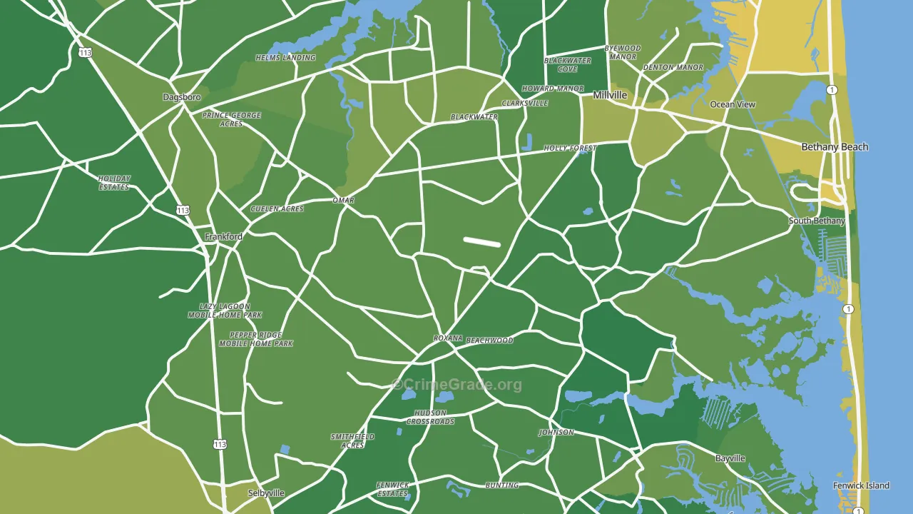 19945, DE Map of Vehicle Theft Rates