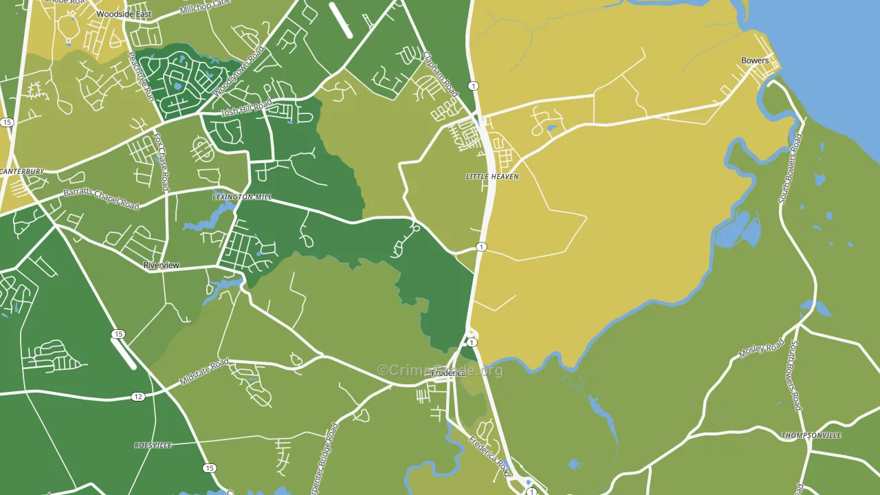 19946, DE Map of Vehicle Theft Rates