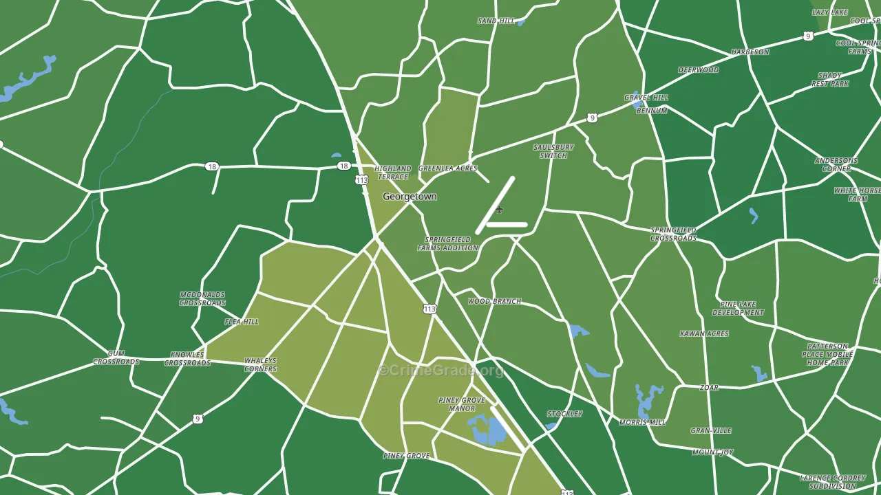 19947, DE Map of Vehicle Theft Rates
