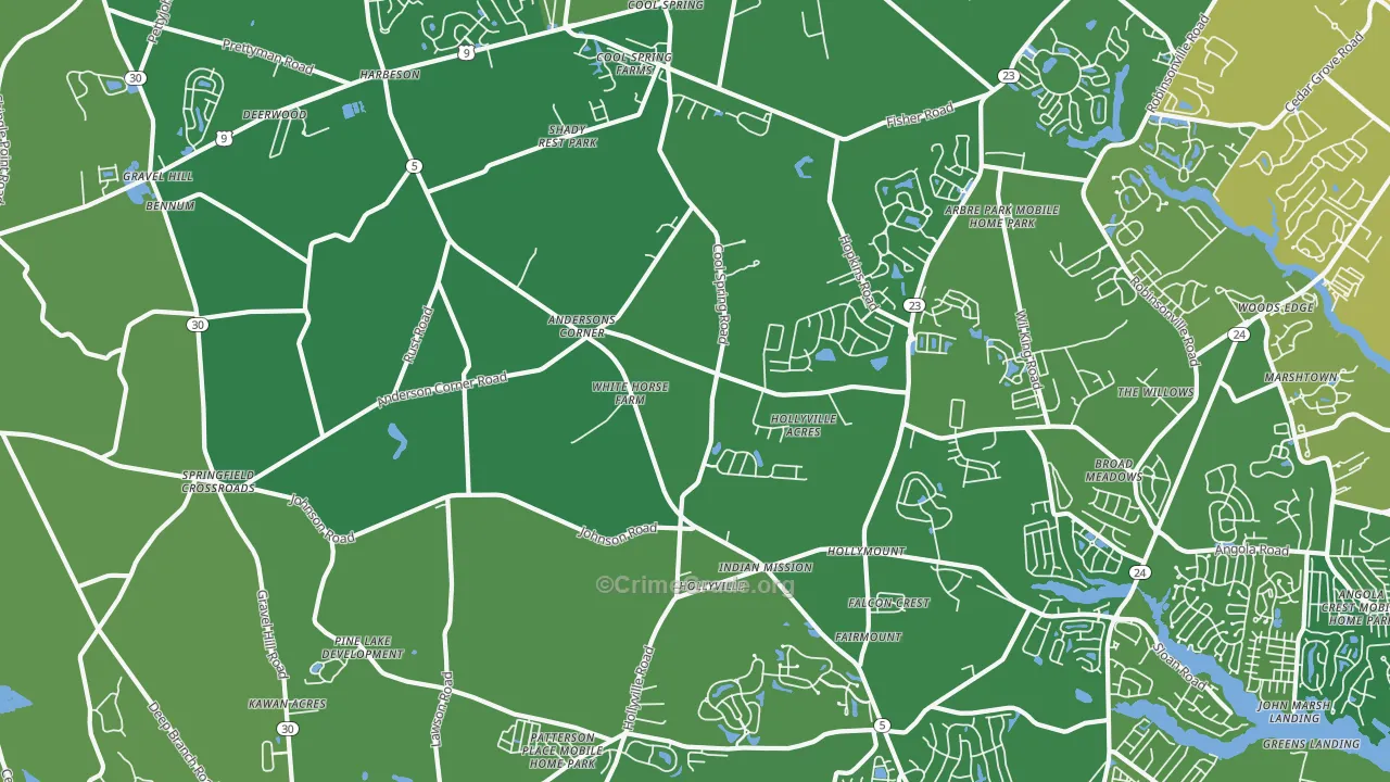 19951, DE Map of Vehicle Theft Rates