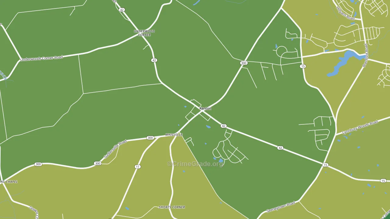 19955, DE Map of Vehicle Theft Rates