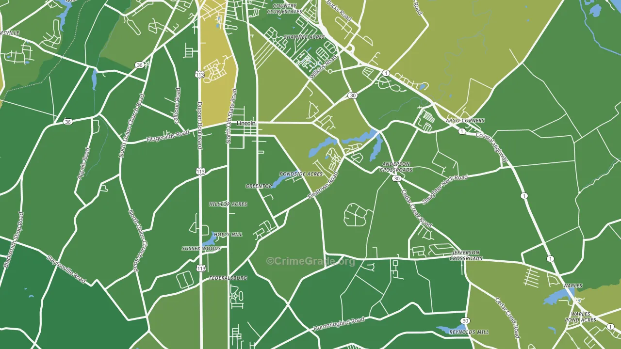 19960, DE Map of Vehicle Theft Rates