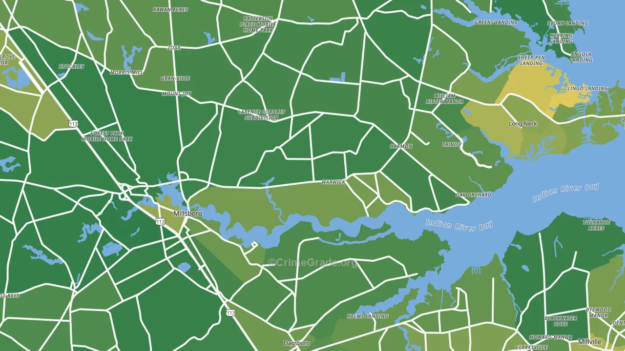 19966, DE Map of Vehicle Theft Rates