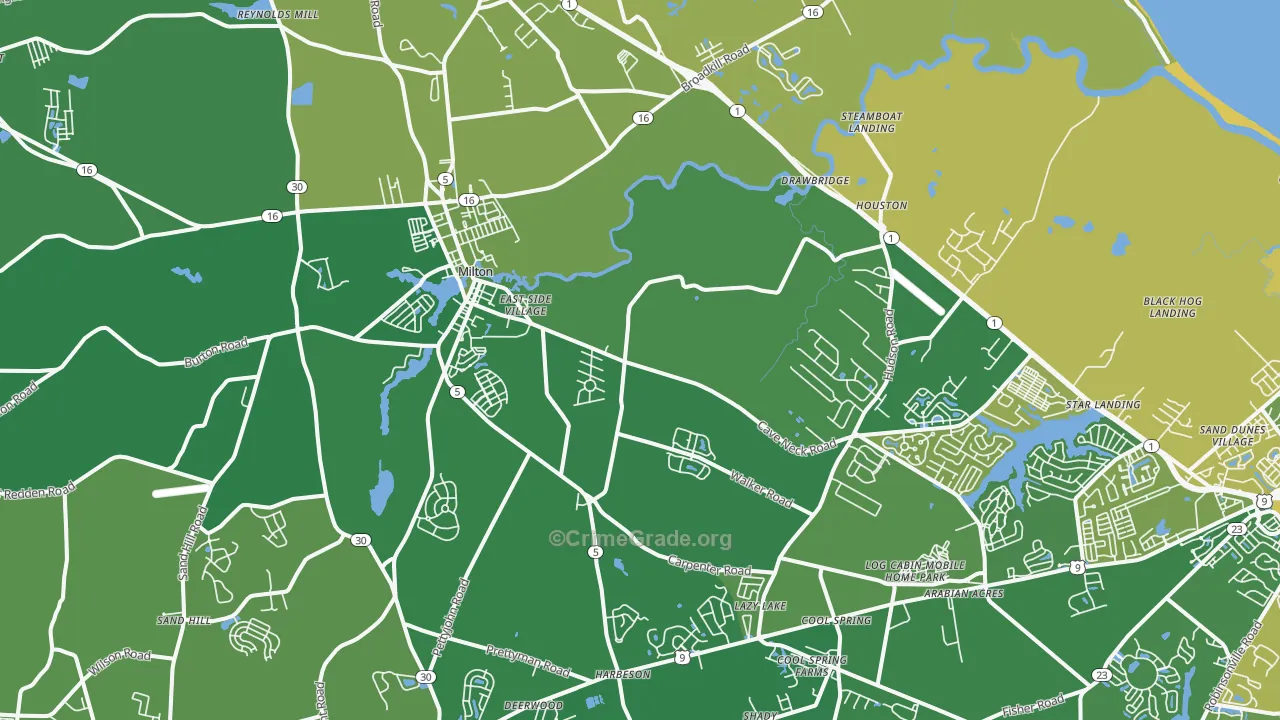 19968, DE Map of Vehicle Theft Rates