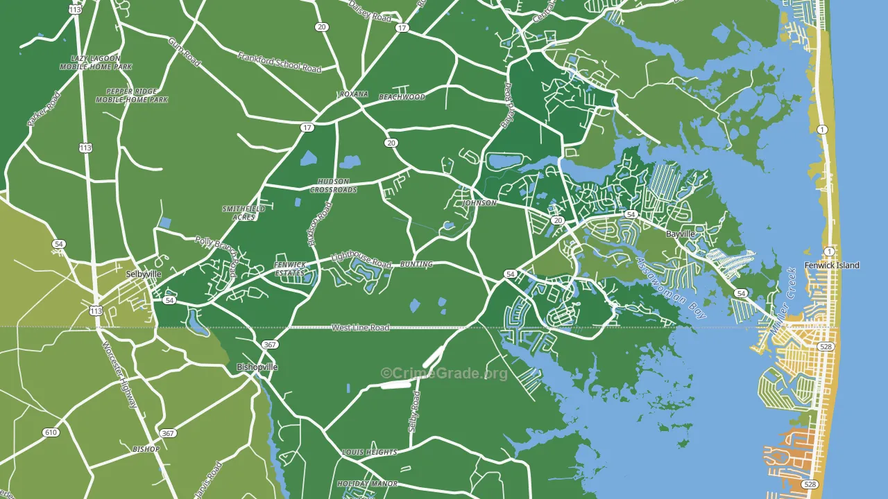 19975, DE Map of Vehicle Theft Rates