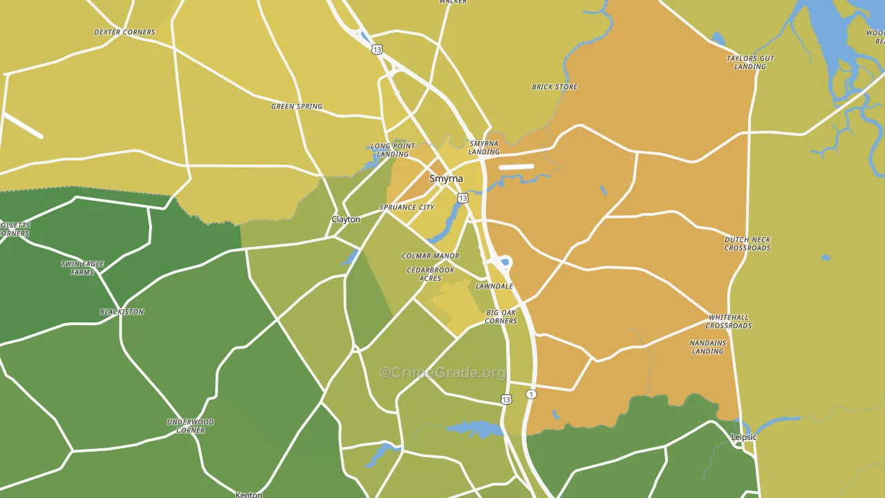 19977, DE Map of Vehicle Theft Rates