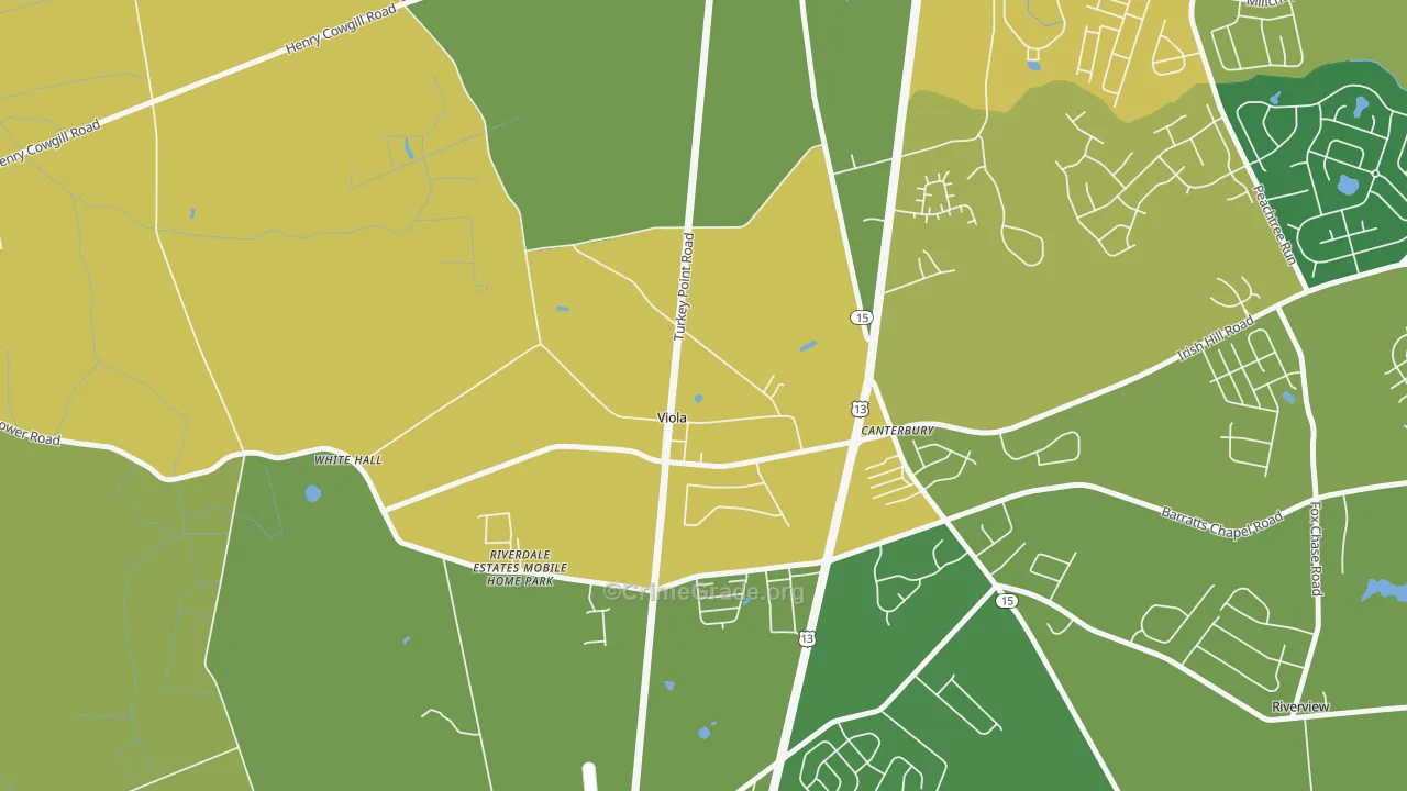 19979, DE Map of Vehicle Theft Rates