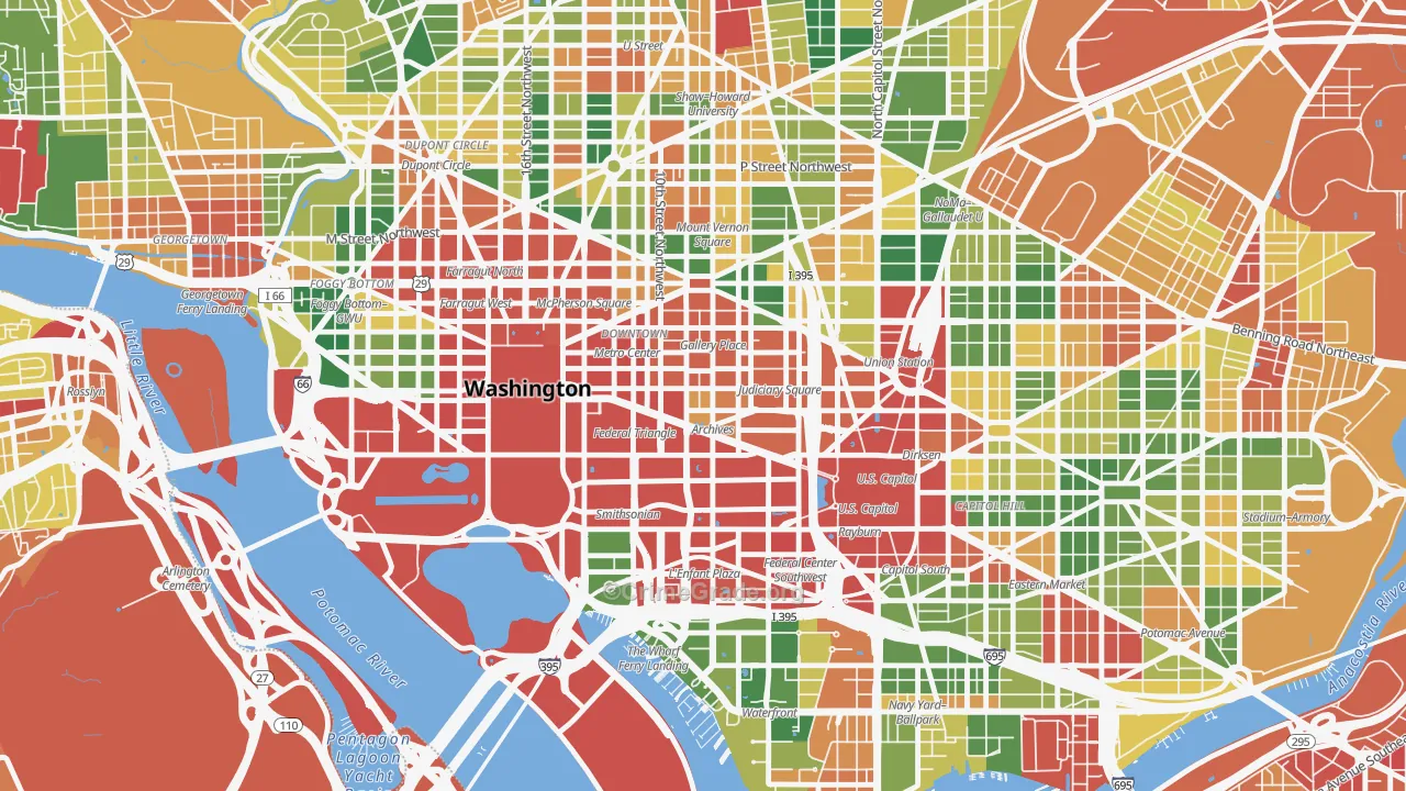 20004, DC Map of Vehicle Theft Rates