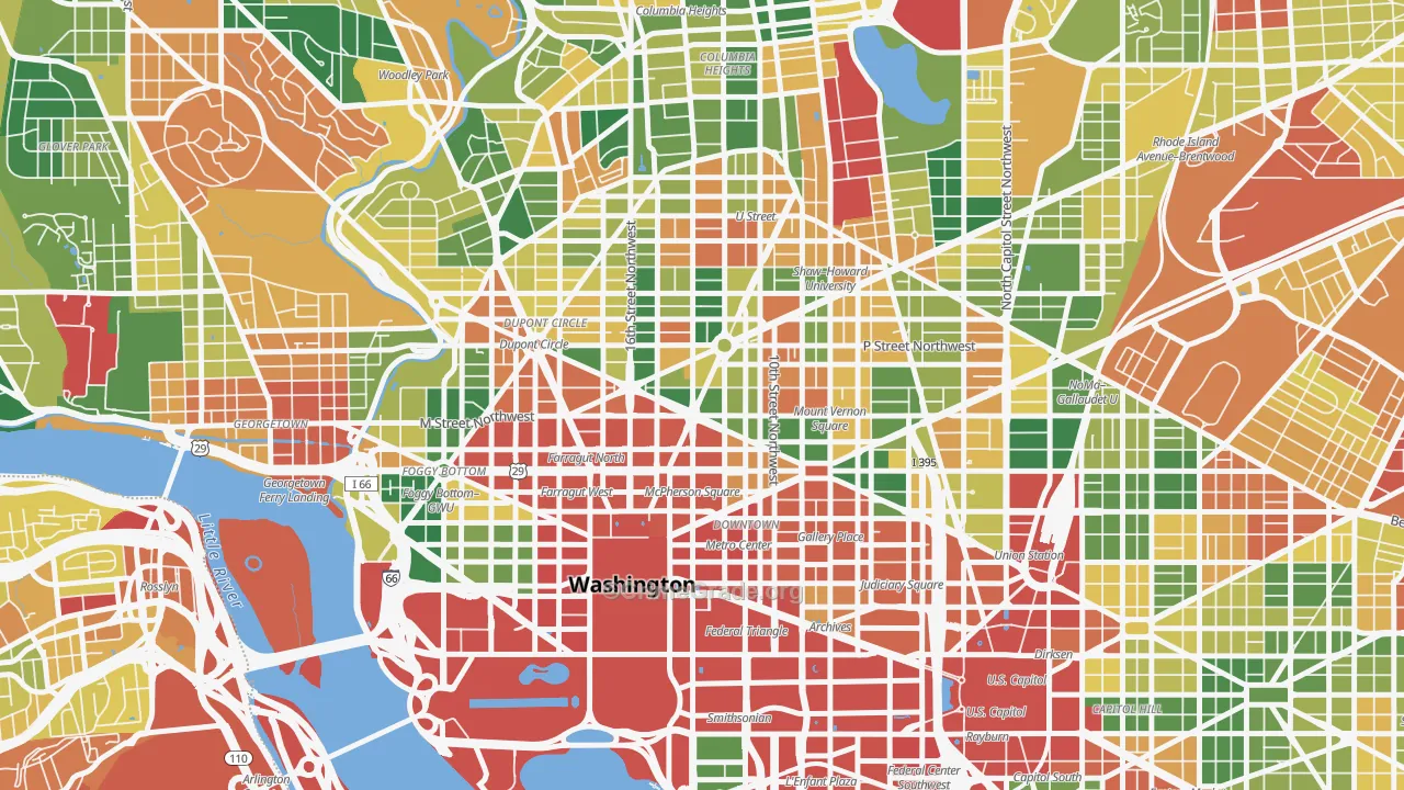 20005, DC Map of Vehicle Theft Rates