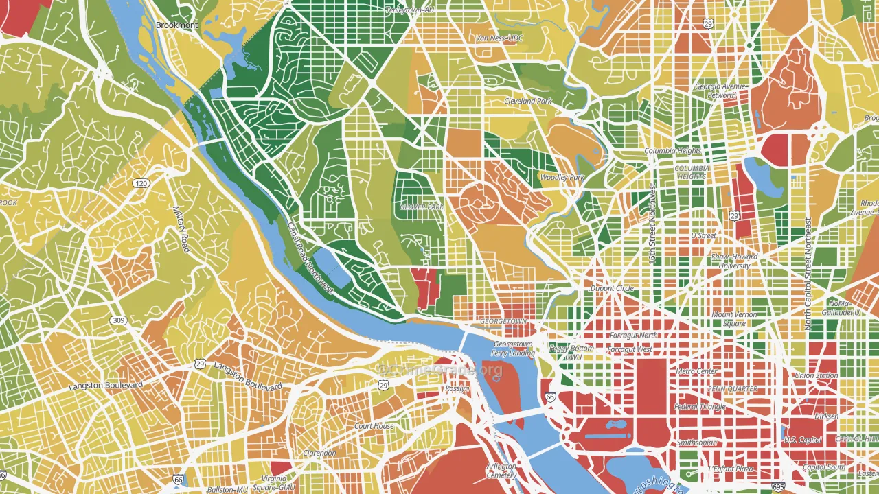 20007, DC Map of Vehicle Theft Rates