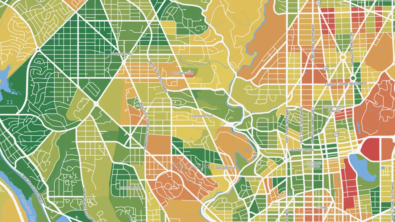 20008, DC Map of Vehicle Theft Rates