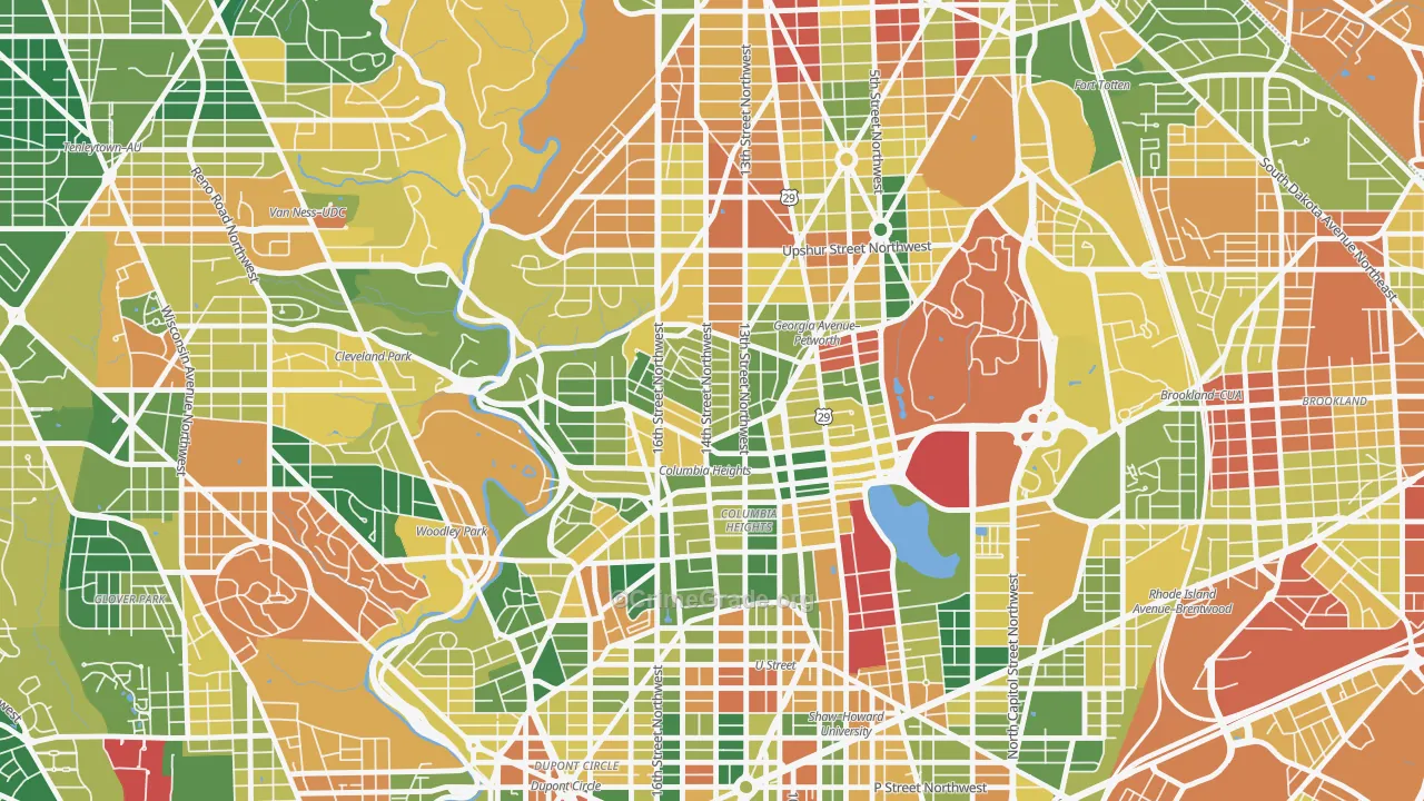 20010, DC Map of Vehicle Theft Rates
