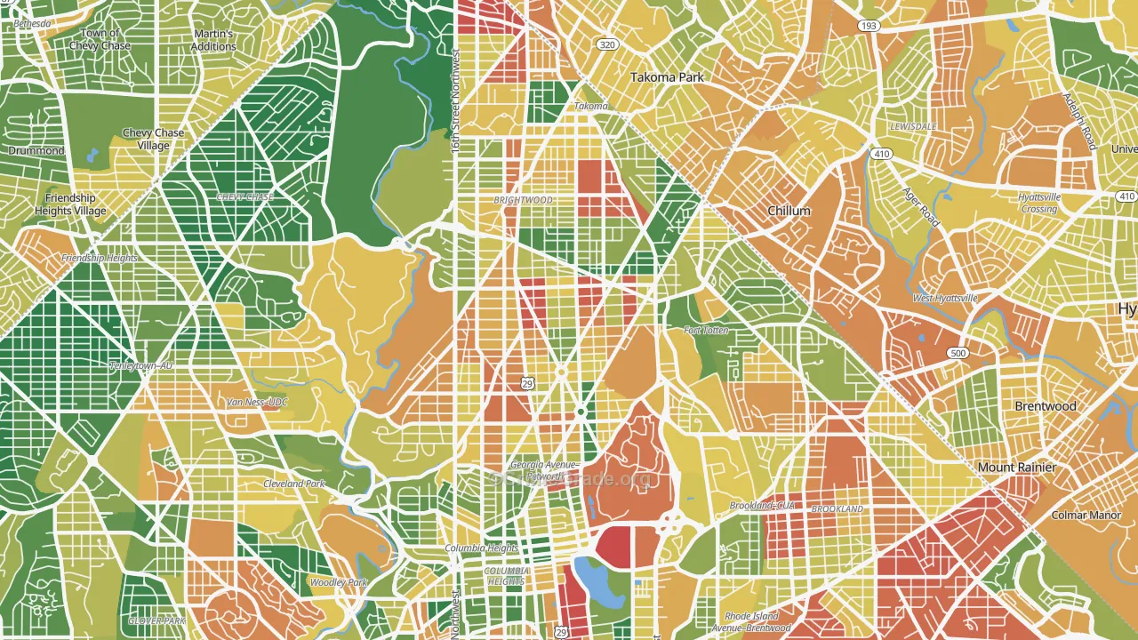 20011, DC Map of Vehicle Theft Rates