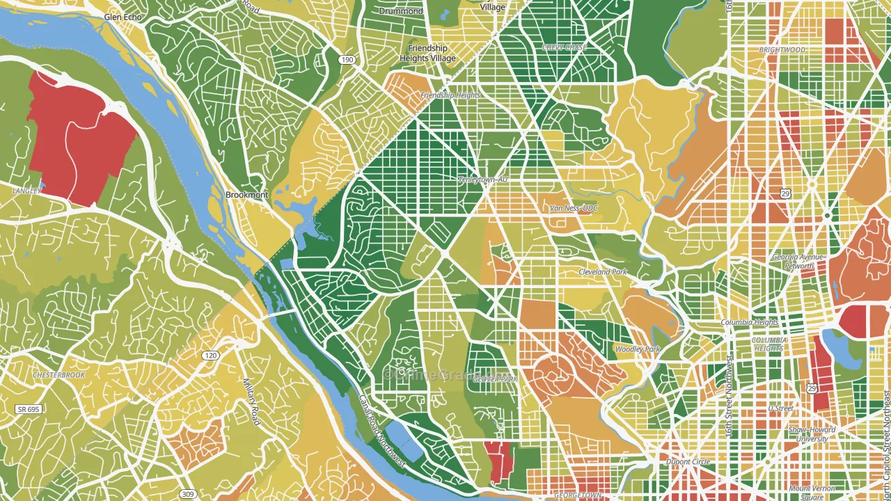 20016, DC Map of Vehicle Theft Rates