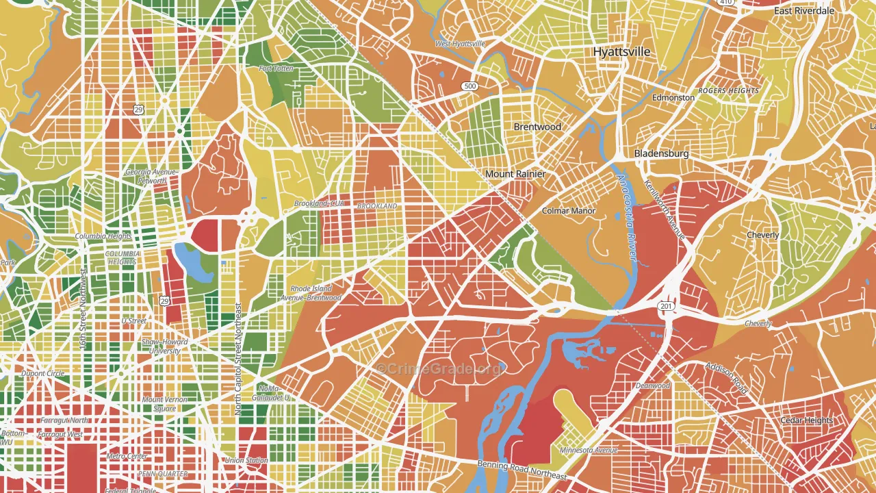 20018, DC Map of Vehicle Theft Rates