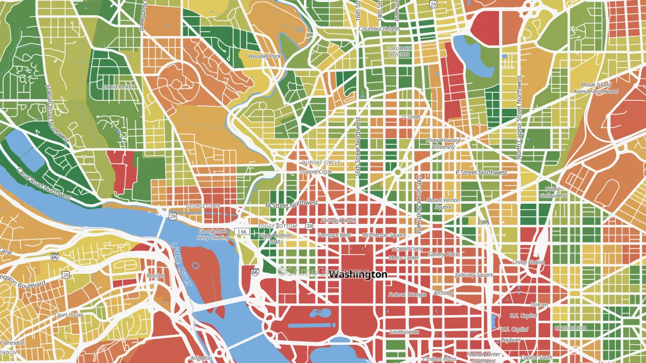 20036, DC Map of Vehicle Theft Rates