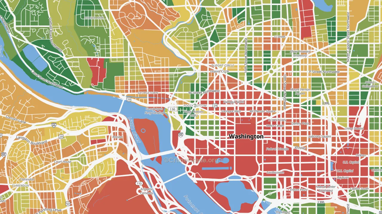 20037, DC Map of Vehicle Theft Rates
