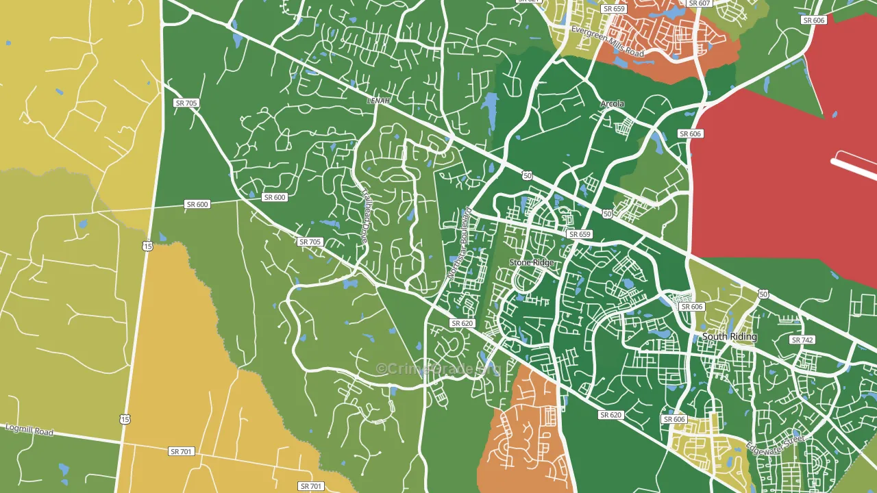 20105, VA Map of Vehicle Theft Rates