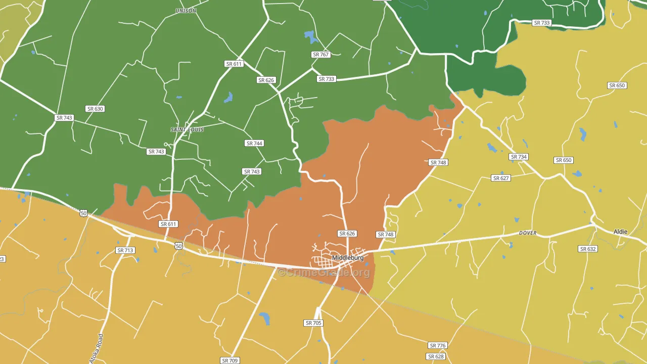 20117, VA Map of Vehicle Theft Rates