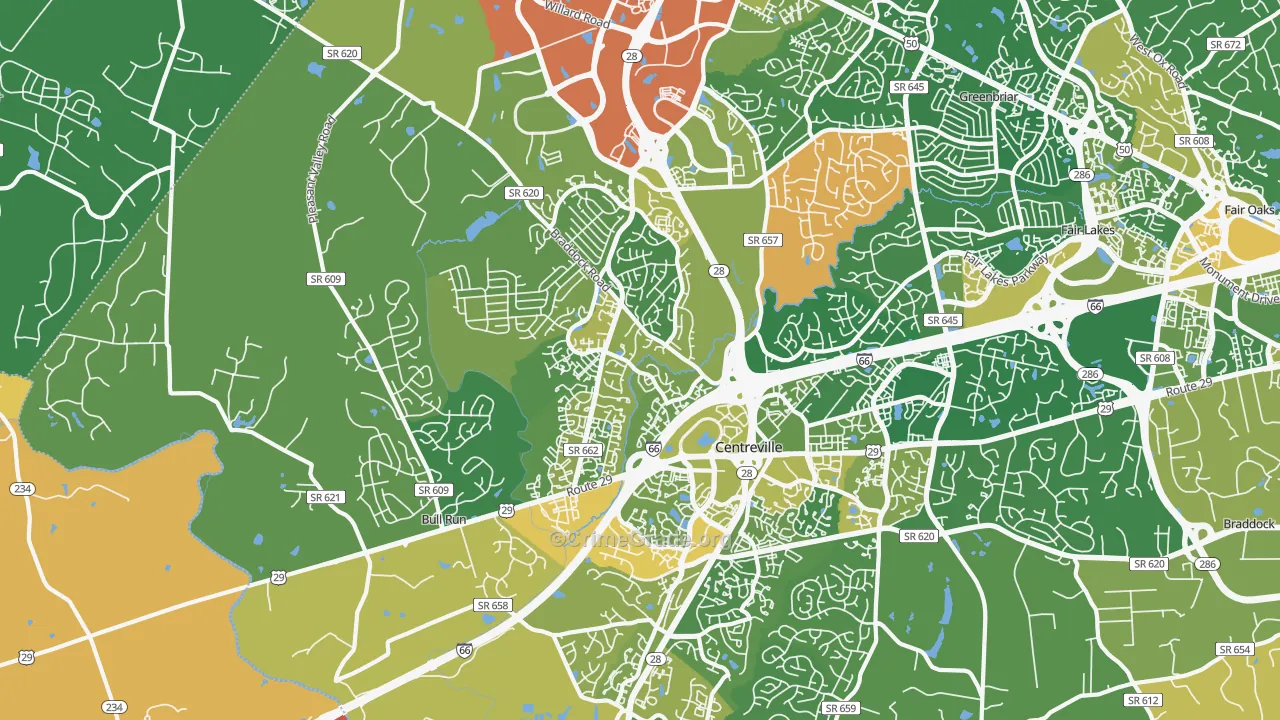20120, VA Map of Vehicle Theft Rates