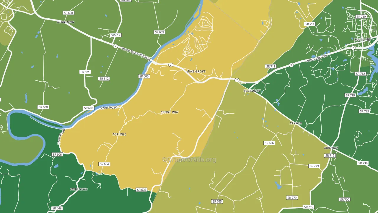 20135, VA Map of Vehicle Theft Rates