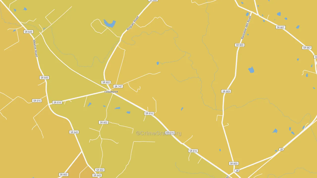 20139, VA Map of Vehicle Theft Rates