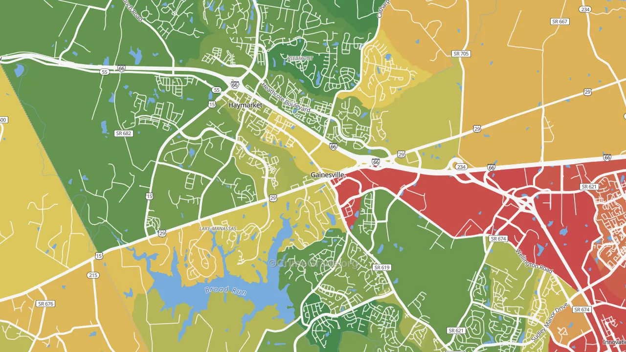 20155, VA Map of Vehicle Theft Rates
