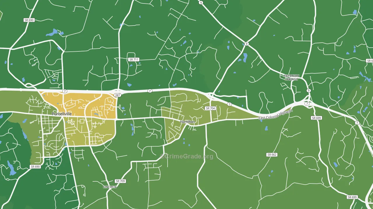 20158, VA Map of Vehicle Theft Rates