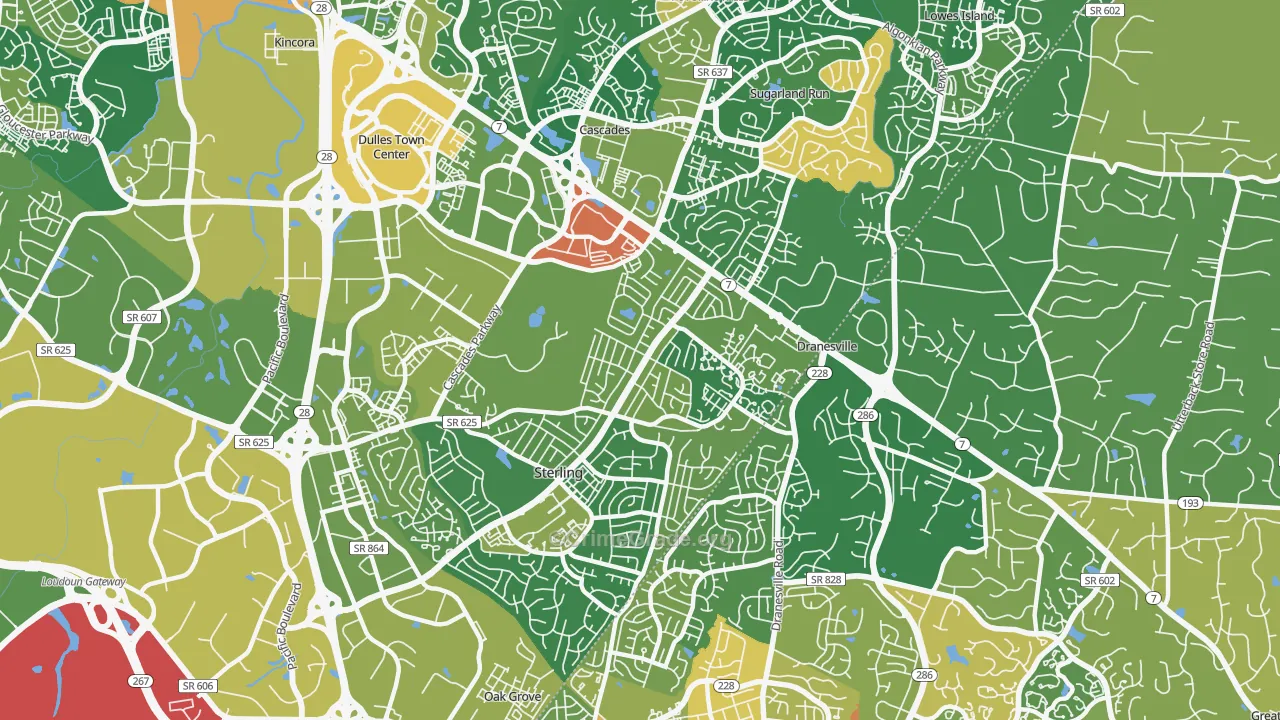 20164, VA Map of Vehicle Theft Rates