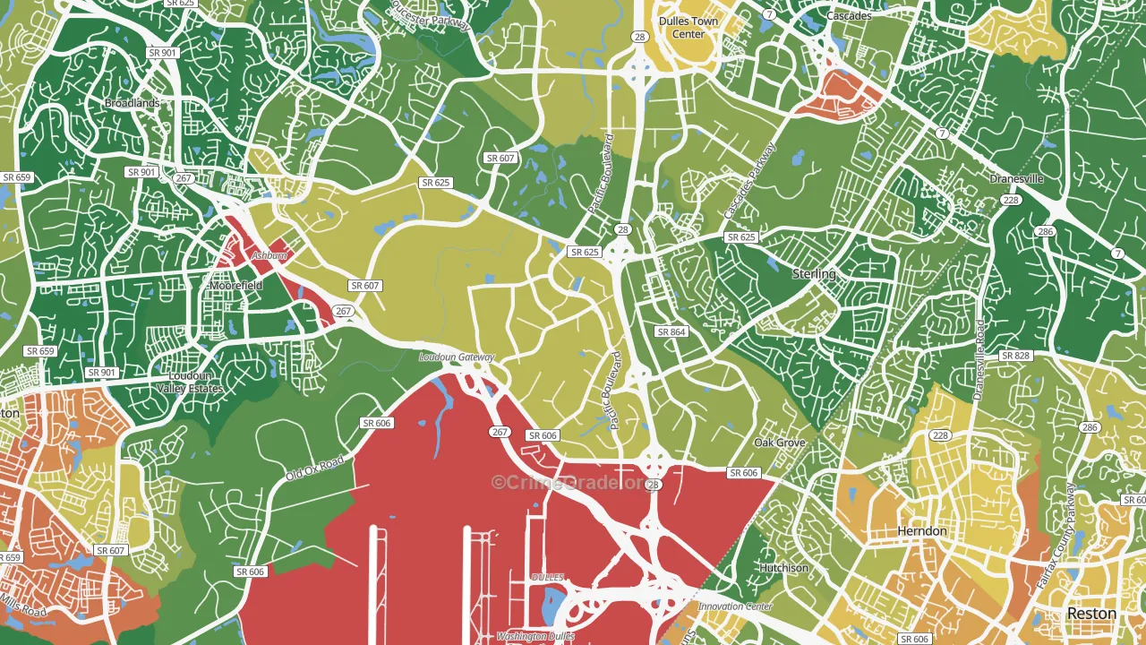 20166, VA Map of Vehicle Theft Rates