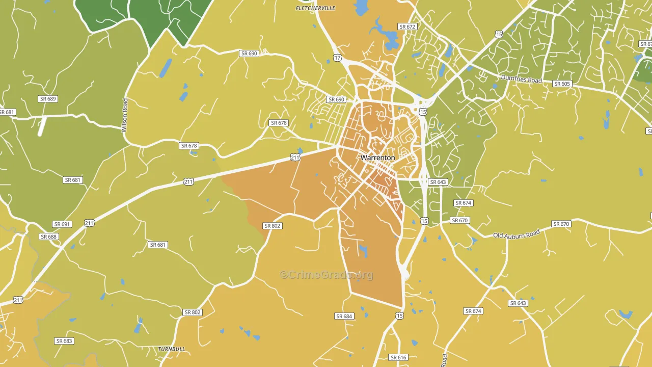 20186, VA Map of Vehicle Theft Rates
