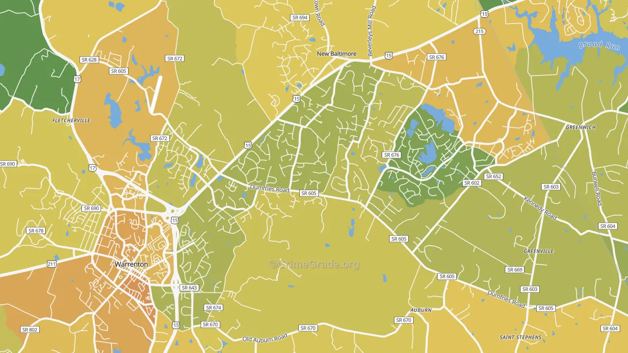 20187, VA Map of Vehicle Theft Rates