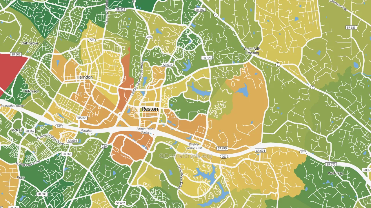 20190, VA Map of Vehicle Theft Rates