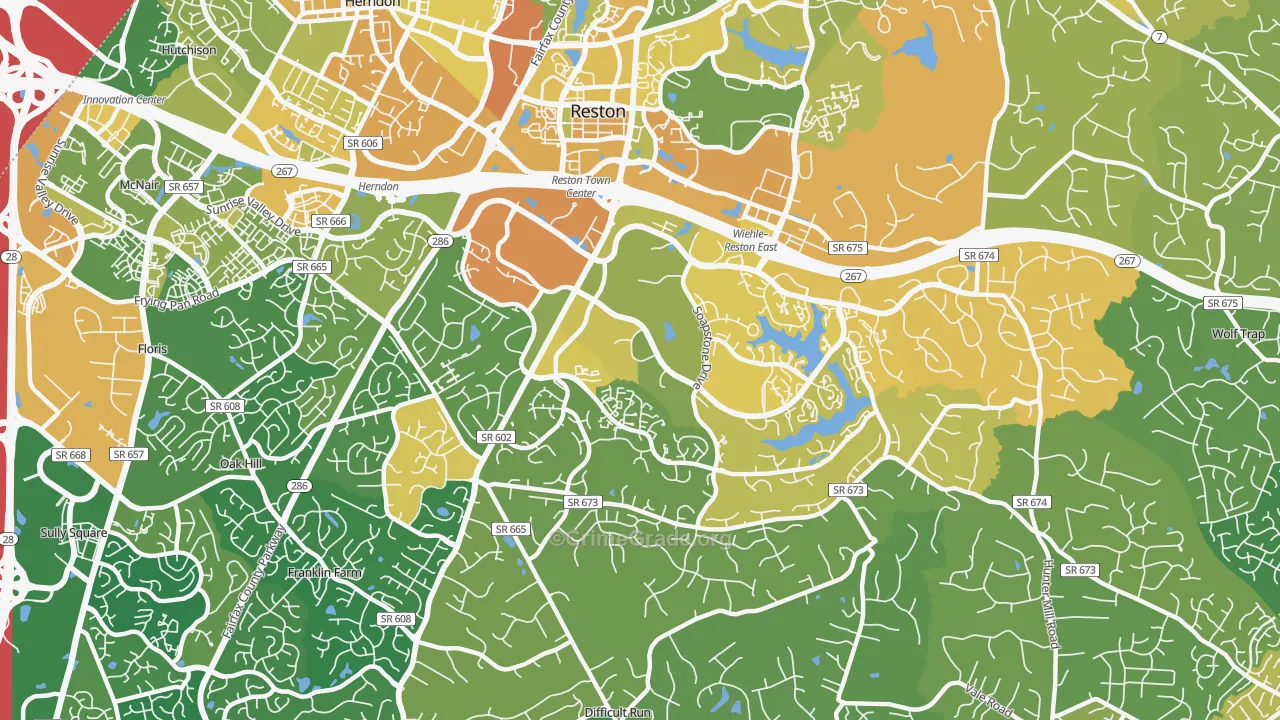 20191, VA Map of Vehicle Theft Rates