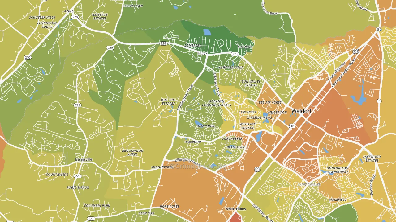 20603, MD Map of Vehicle Theft Rates