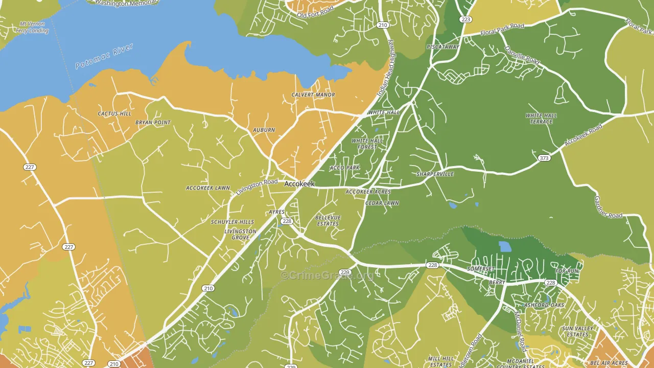 20607, MD Map of Vehicle Theft Rates
