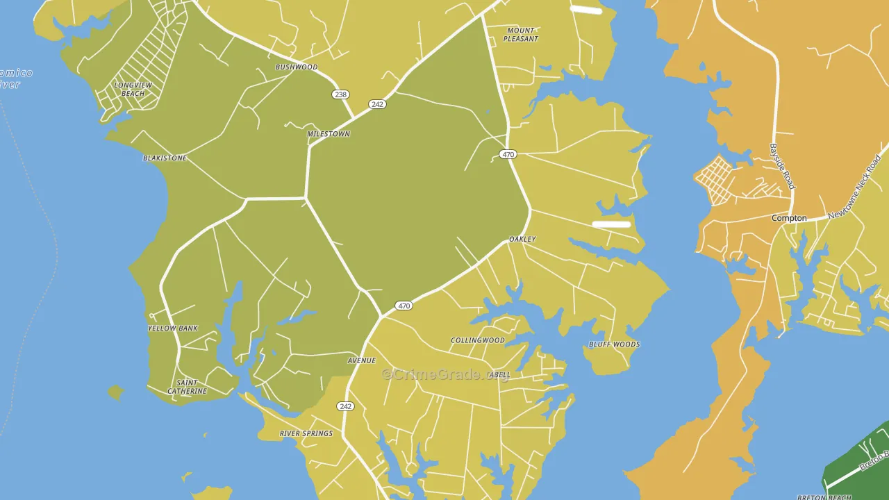 20609, MD Map of Vehicle Theft Rates